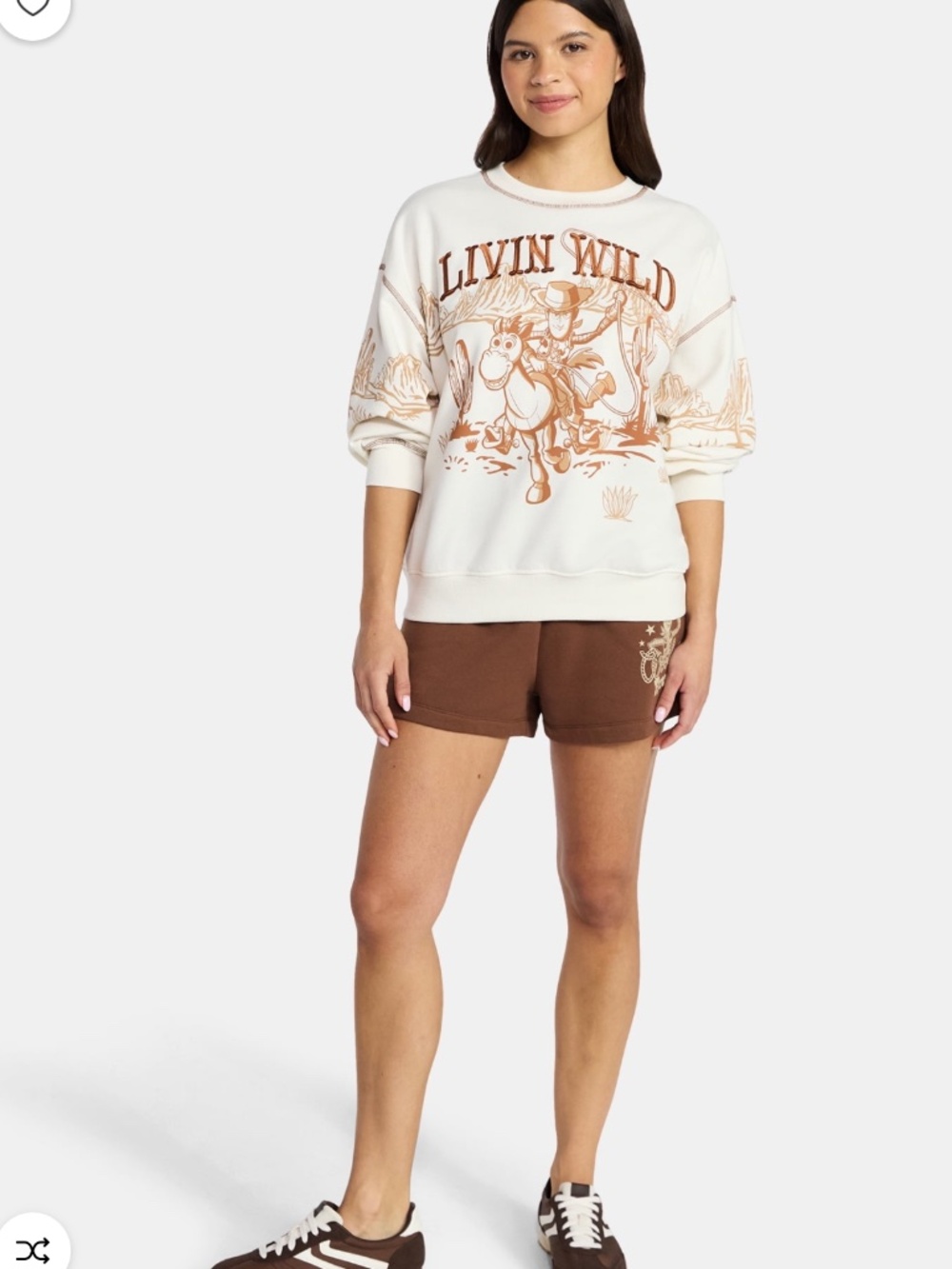 Toy Story Women’s Ivory Woody and Bullseye Graphic Fleece Sweatshirt Size XS NWT - Picture 3 of 6